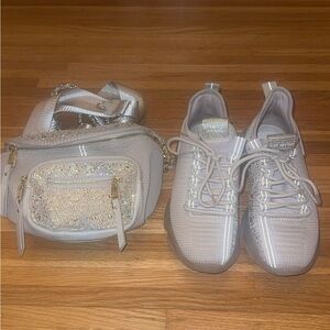 Steve Madden Maxima Sneakers + Matching Rhinestone Bag – Size 7.5 – NEW